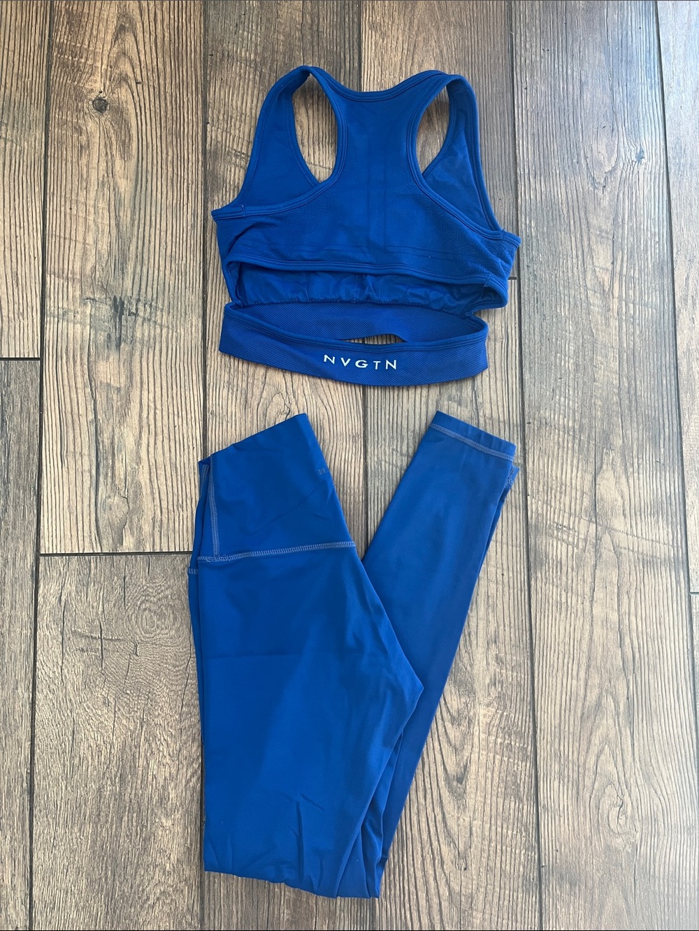 NVGTN Cobalt Blue Racerback Sports Bra & Leggings Set